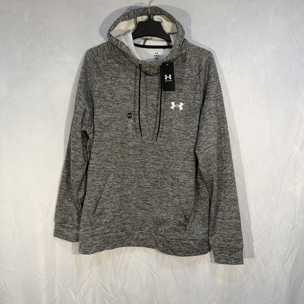 Under Armour Men's Armour Fleece Twist Heathered Gray Hoodie Size Large NEW
